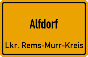 Ortschild Alfdorf