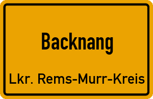 Ortschild Backnang