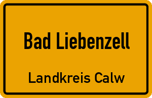 Ortschild Bad Liebenzell