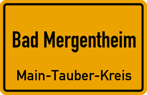Ortschild Bad Mergentheim