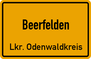 Ortschild Beerfelden