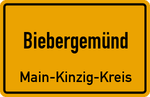 Ortschild Biebergemünd