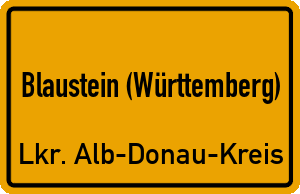 Ortschild Blaustein (Württemberg)