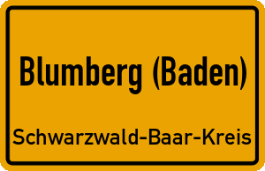Ortschild Blumberg (Baden)