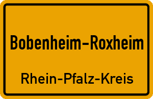 Ortschild Bobenheim-Roxheim