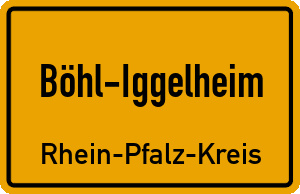 Ortschild Böhl-Iggelheim