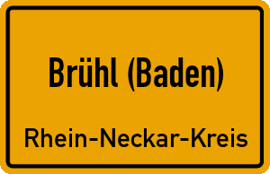 Ortschild Brühl (Baden)