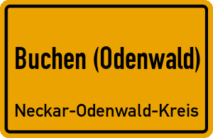 Ortschild Buchen (Odenwald)