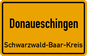 Ortschild Donaueschingen
