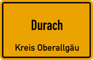 Ortschild Durach