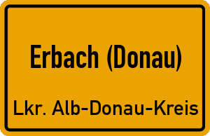 Ortschild Erbach (Donau)