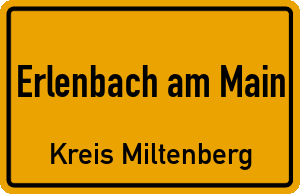 Ortschild Erlenbach am Main