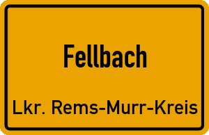 Ortschild Fellbach