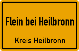 Ortschild Flein bei Heilbronn
