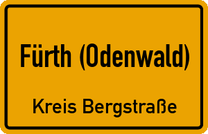 Ortschild Fürth (Odenwald)
