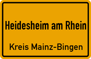 Ortschild Heidesheim am Rhein