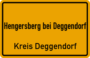 Ortschild Hengersberg bei Deggendorf