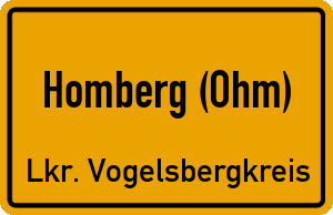 Ortschild Homberg (Ohm)