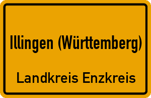 Ortschild Illingen (Württemberg)