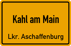 Ortschild Kahl am Main