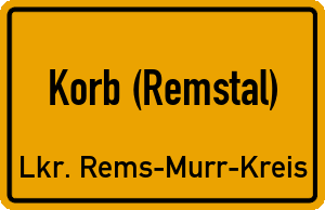 Ortschild Korb (Remstal)