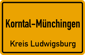 Ortschild Korntal-Münchingen