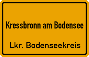 Ortschild Kressbronn am Bodensee