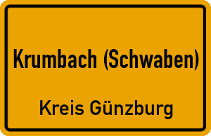 Ortschild Krumbach (Schwaben)