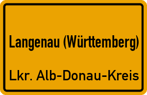 Ortschild Langenau (Württemberg)