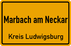 Ortschild Marbach am Neckar