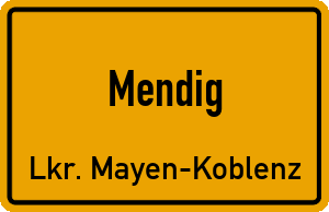Ortschild Mendig