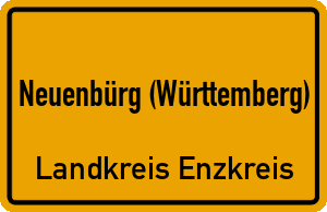 Ortschild Neuenbürg (Württemberg)