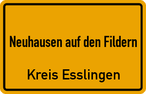 Ortschild Neuhausen auf den Fildern