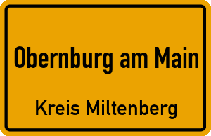 Ortschild Obernburg am Main