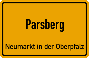 Ortschild Parsberg