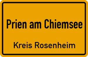 Ortschild Prien am Chiemsee
