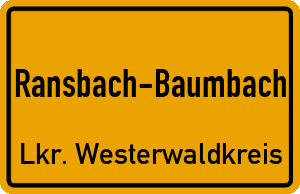 Ortschild Ransbach-Baumbach