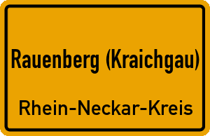 Ortschild Rauenberg (Kraichgau)