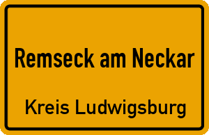 Ortschild Remseck am Neckar