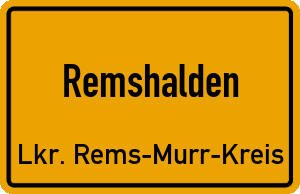 Ortschild Remshalden