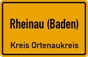 Ortschild Rheinau (Baden)