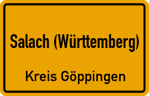 Ortschild Salach (Württemberg)