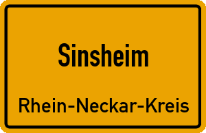 Ortschild Sinsheim