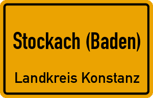 Ortschild Stockach (Baden)
