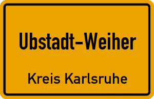 Ortschild Ubstadt-Weiher