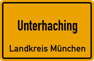 Ortschild Unterhaching
