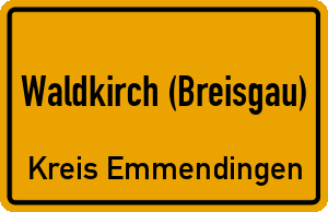 Ortschild Waldkirch (Breisgau)
